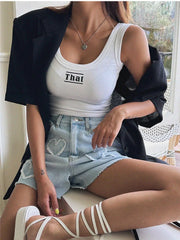 Washed High-Waist Denim Pants | OWNLUXE
