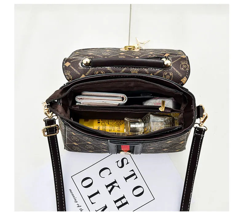 Luxury Designer Shoulder Bag - Printed Monogram Tote