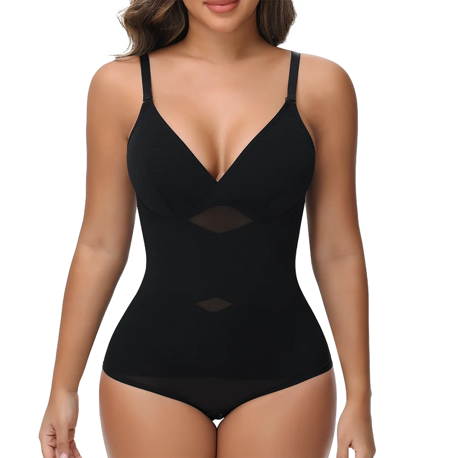 Lace Mesh Tummy-Control Body Shaper | OWNLUXE