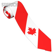 Canada Flag Emblem Neck Tie – Slim Plaid Tie for Wedding, Business & Canada Day