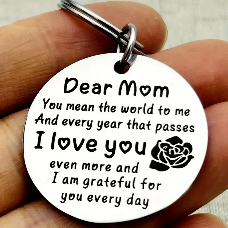 "Dear Mom, I Love You" Stainless Steel Keychain — Gift for Mom | OWNLUXE