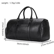 Vintage Leather Travel Duffle Bag – 100% Genuine Cowhide with Laptop Compartment