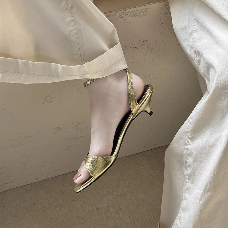 Women's Open Toe Leather Pumps – Shop at OWNLUXE
