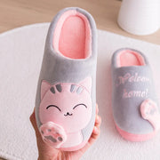 Women’s Winter Home Slippers – Warm Cartoon Cat Shoes