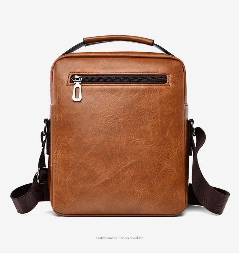 Women's Genuine Leather Flap Bag with Laptop Sleeve