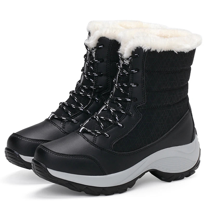Women’s Winter Wedge Snow Boots | Bottes de Neige d’Hiver à Talon Compensé pour Femmes