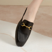 Women’s Chain Detail Flat Mules – Closed Toe Slides