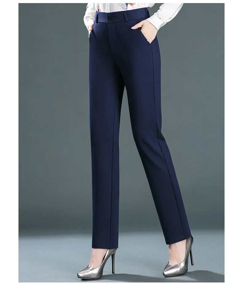 Stretch High Waist Trousers – Fashion Casual Slacks
