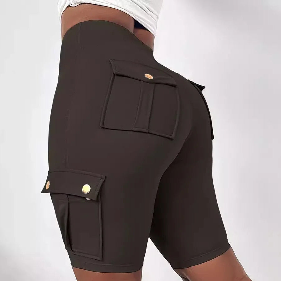 Y2K High-Waist Lace-Up Sports Shorts – Quick-Dry, Pocket Design | Short sport taille haute Y2K à lacets – Séchage rapide, avec poches