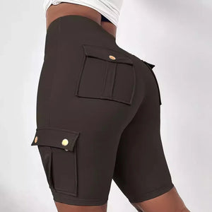 Y2K High-Waist Lace-Up Sports Shorts – Quick-Dry, Pocket Design | Short sport taille haute Y2K à lacets – Séchage rapide, avec poches
