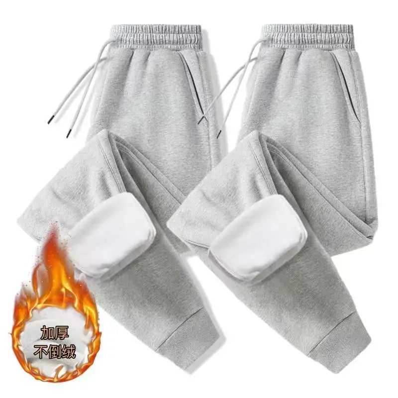 Thickened Lamb Velvet Winter Pants - Fleece Lined Windproof Trousers
