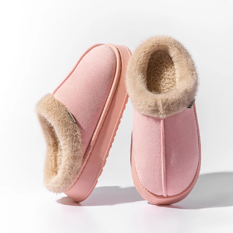 Plush Winter Home Slippers – Unisex Warm Indoor & Outdoor Shoes