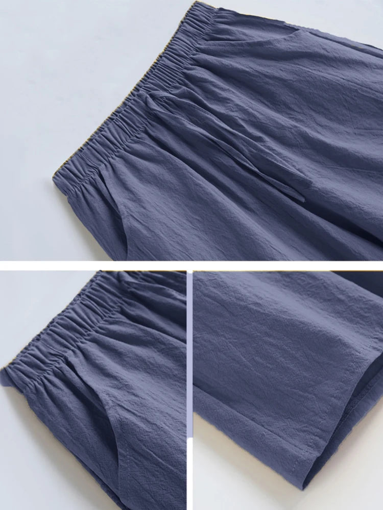 Linen High-Waist Sport Shorts | OWNLUXE