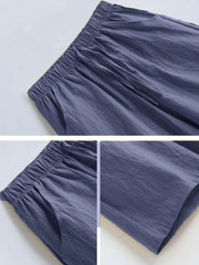 Linen High-Waist Sport Shorts | OWNLUXE
