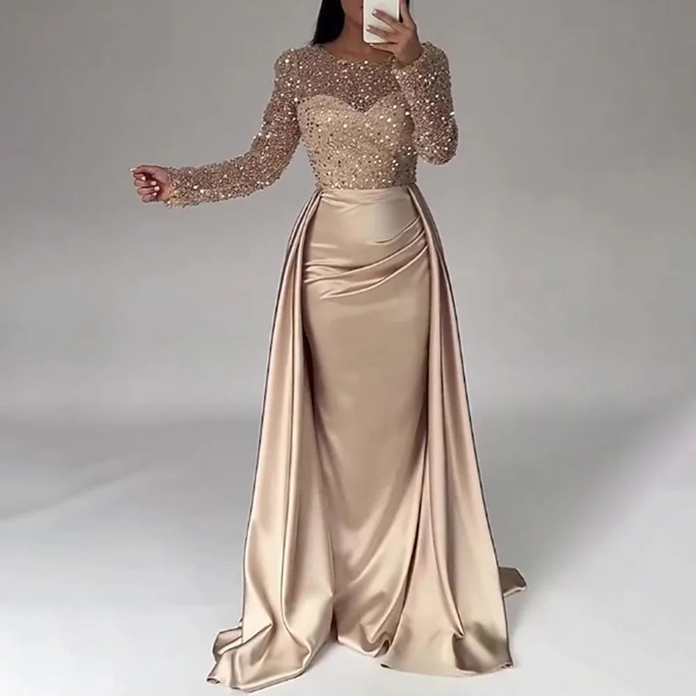 Bodycon Sequin Ruched Maxi Dress | OWNLUXE