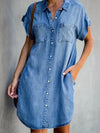 Women's Short Sleeve Denim Dress | OWNLUXE