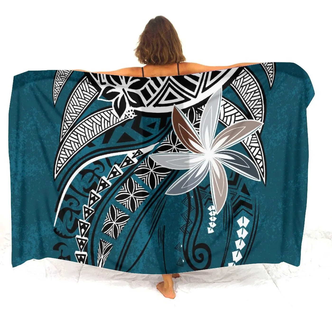 Hibiscus-Print Polynesian Sarong | OWNLUXE