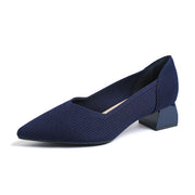 Pointed Slingback Square-Heel Pumps for Refined Style
