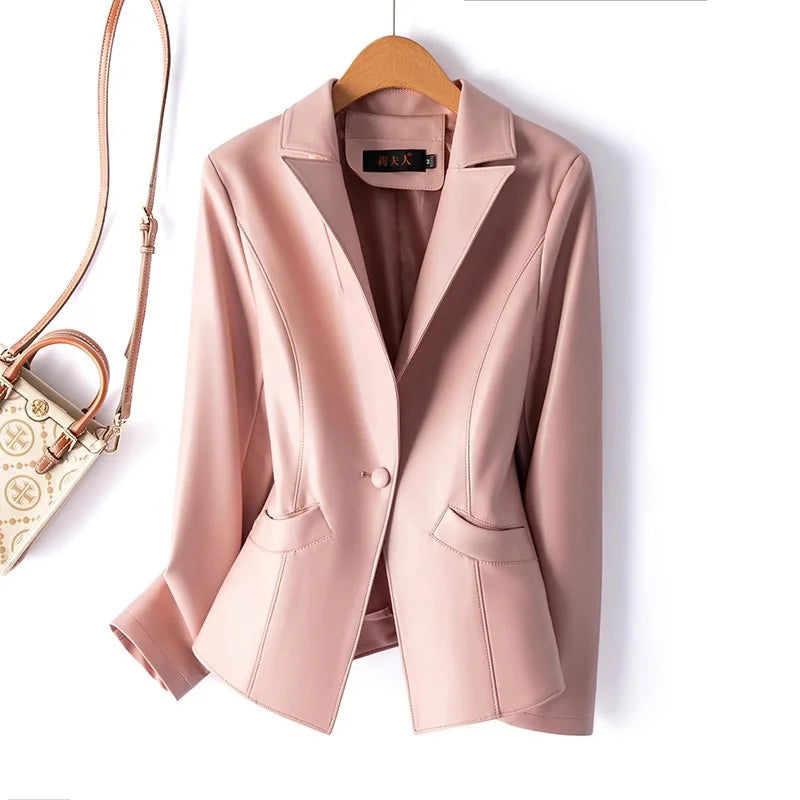 Women’s Casual Leather Jacket – All-Season Split Leather