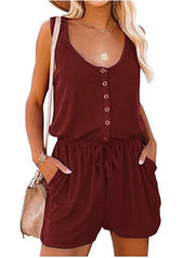 Women's High Waist Sleeveless Jumpsuit | OWNLUXE