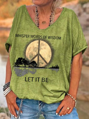 Hippie V-Neck Short-Sleeve Blouse | OWNLUXE