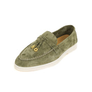 Women's Round Toe Leather Retro Loafers (Blue Grey) – Shop at OWNLUXE