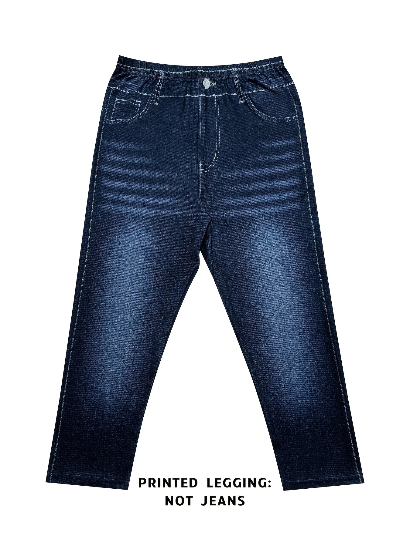 Printed Denim Leggings | OWNLUXE