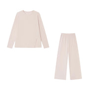 Two-Piece Cotton Pajama Set (Wave Foam Powder) – Shop at OWNLUXE