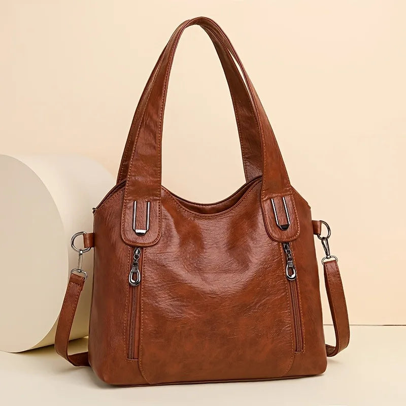 Spacious Leather Removable-Strap Crossbody Bag | OWNLUXE