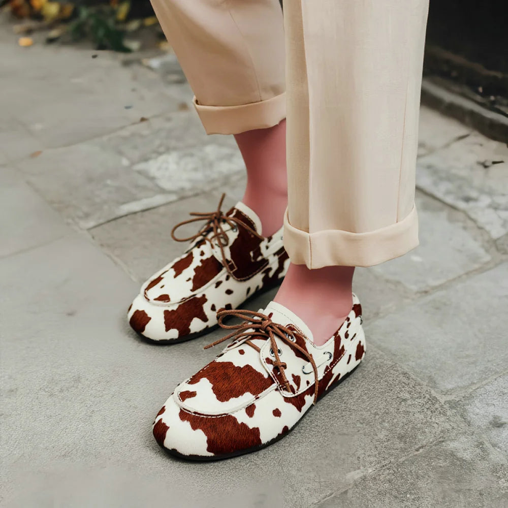 Women's Round Toe Lace Leather Loafers (Jiaotang) – Shop at OWNLUXE