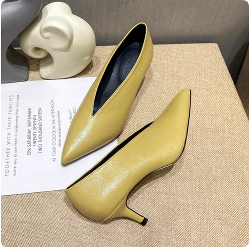 Women's Pointed Toe Pumps (Wine Chunky Heel) – Shop at OWNLUXE