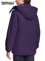 Load image into Gallery viewer, TACVASEN Winter Fleece Lined Hooded Parka Jacket Womens Ski Snowboard Warm Coats Waterproof 5 Zipper Pockets Windbreaker Outwear

