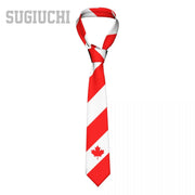 Canada Flag Emblem Neck Tie – Slim Plaid Tie for Wedding, Business & Canada Day