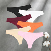 Women's Seamless Cotton Thongs 6-Pack | Low-Rise G-String | OWNLUXE