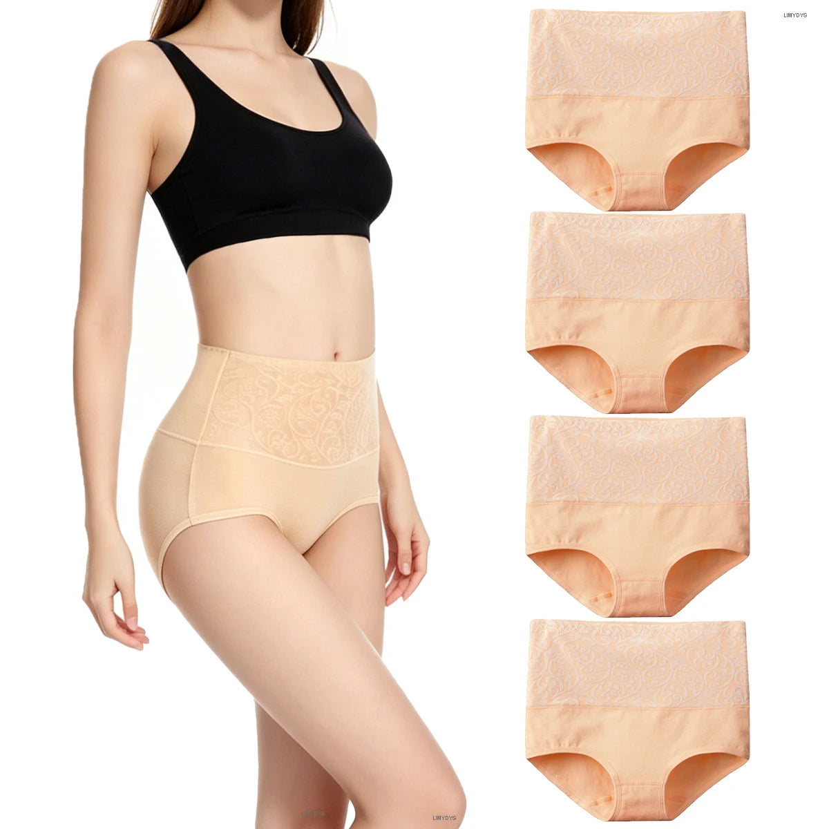 Women's High-Waist Tummy Control Cotton Briefs | Full Coverage | OWNLUXE