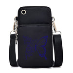 Load image into Gallery viewer, New Butterfly Mobile Phone Bag Women Messenger Bag Hanging Neck Purse Vertical Handbag Watercolor Butterfly Small Crossbody Bag
