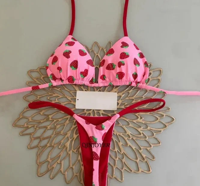 Leopard Print Printed Thong Bikini Set | OWNLUXE