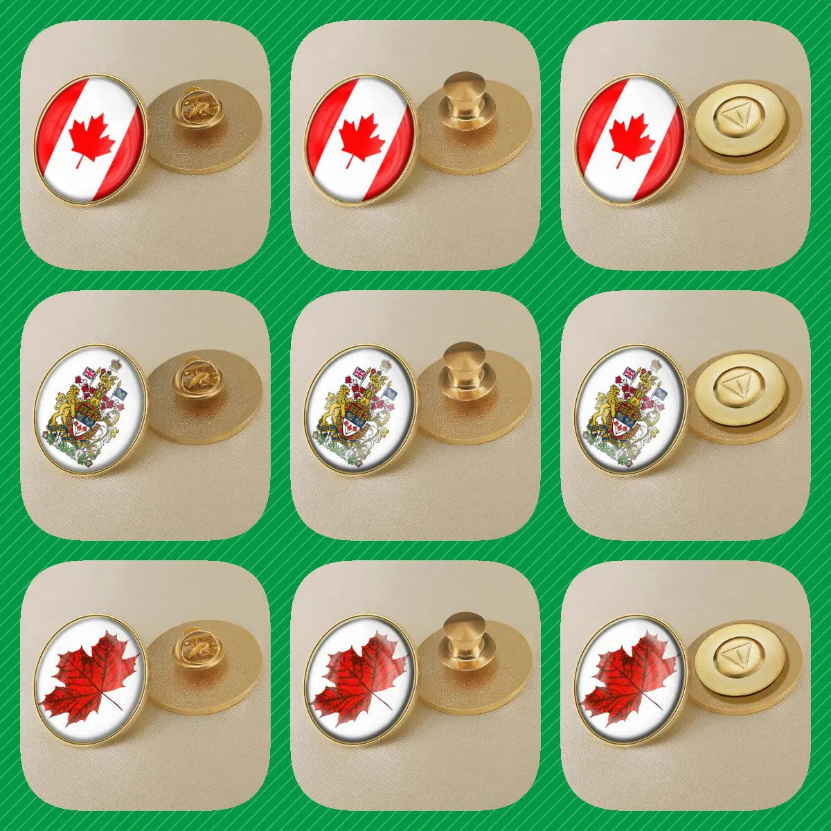 Canada Map Flag National Emblem Brooch - Lapel Pin Badge for Clothing & Official Use