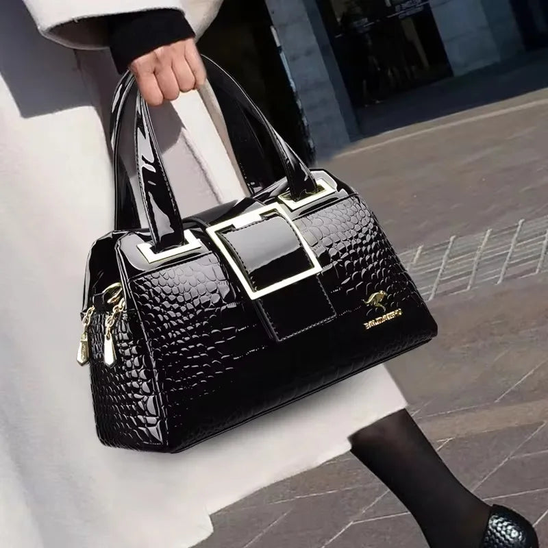 Stylish Patchwork Tote Bag - Soft Microfiber & Chic Sequins