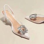 Load image into Gallery viewer, Spring and Autumn Fashion New Sexy Banquet Comfortable Crystal Transparent Solid Color Pointed Toe Women&#39;s High Heels
