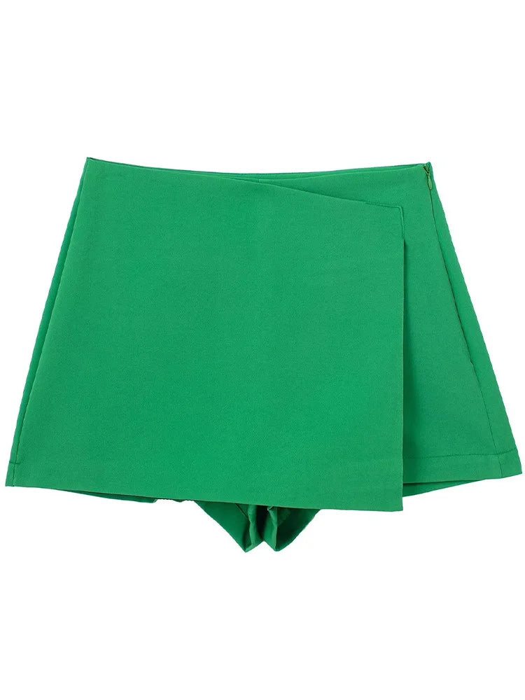 Women's High Waist Vintage Shorts (Orange) | OWNLUXE