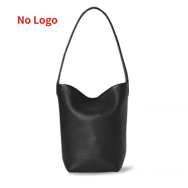 Soft PU Leather Bucket Bag Large Capacity Commuter Shoulder Handbag Lychee Pattern Women's Underarm Female Ladies Versatile