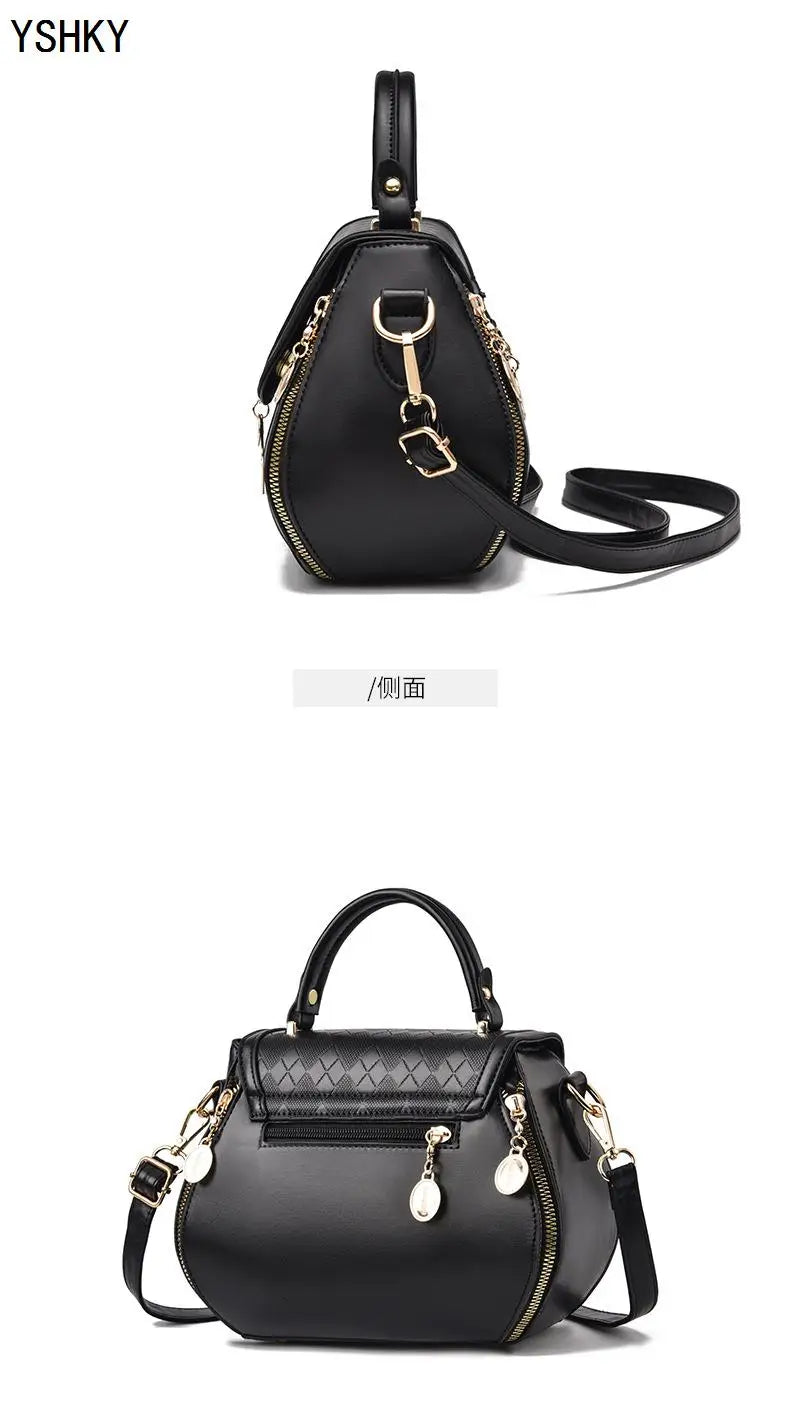 Genuine Leather Tote Bag - Bow Detail Bucket Bag