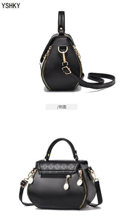 Genuine Leather Tote Bag - Bow Detail Bucket Bag