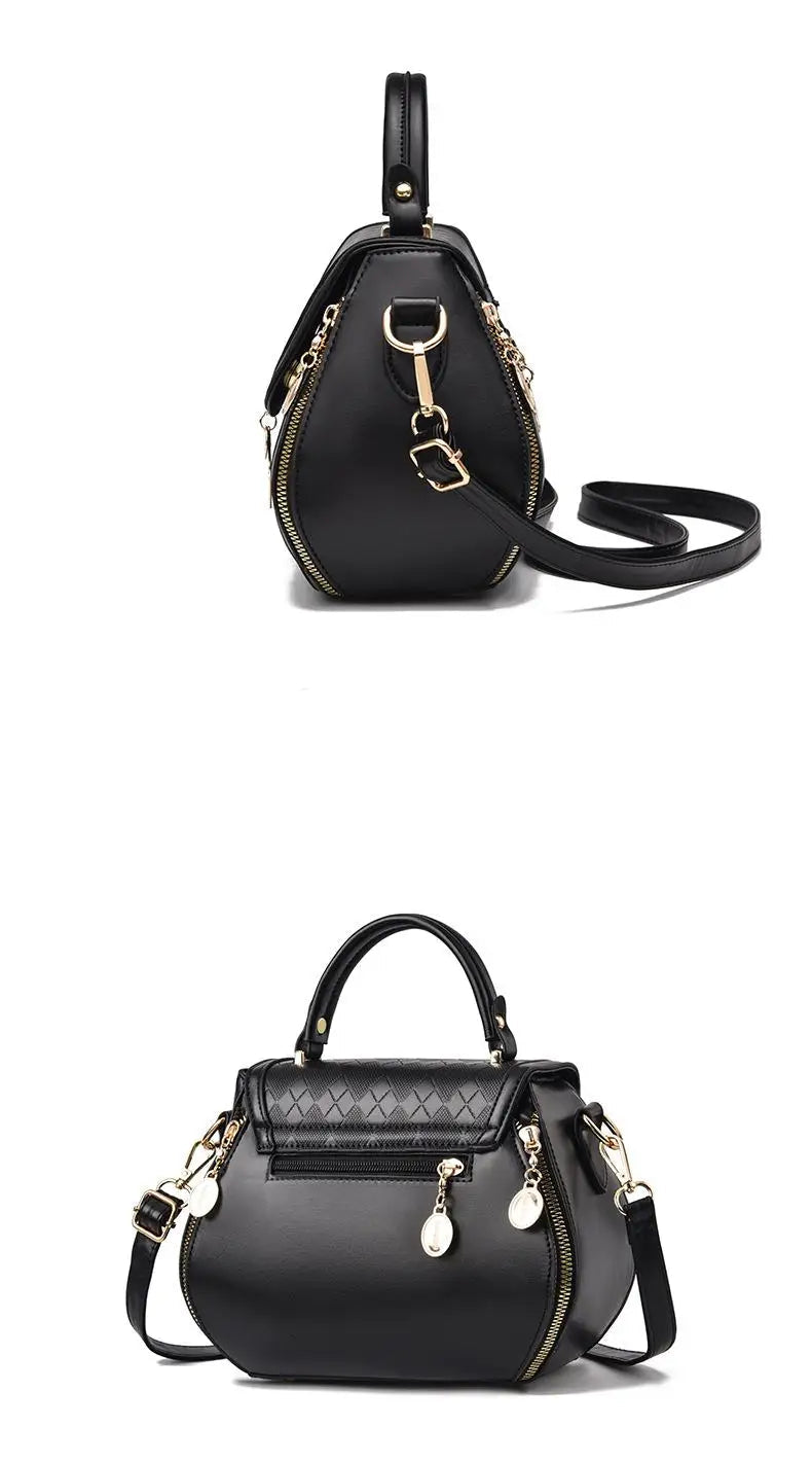 Women's Genuine Leather Tote Handbag - Luxury Designer Bow Bucket Bag