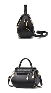 Women's Genuine Leather Tote Handbag - Luxury Designer Bow Bucket Bag