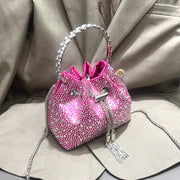 Crystal Bucket Evening Bag (Green Pink) | OWNLUXE