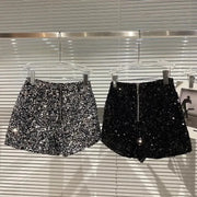 Velvet Sequin Shiny Shorts | OWNLUXE