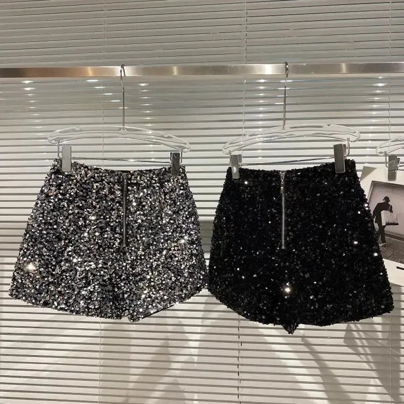 Women's Black Velvet Shorts | OWNLUXE