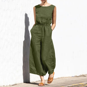 Effortless High Waist Ankle-Length Jumpsuit – Chic Wide Leg Casual Style